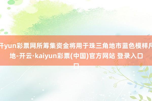开yun彩票网所筹集资金将用于珠三角地市蓝色模样斥地-开云·kaiyun彩票(中国)官方网站 登录入口